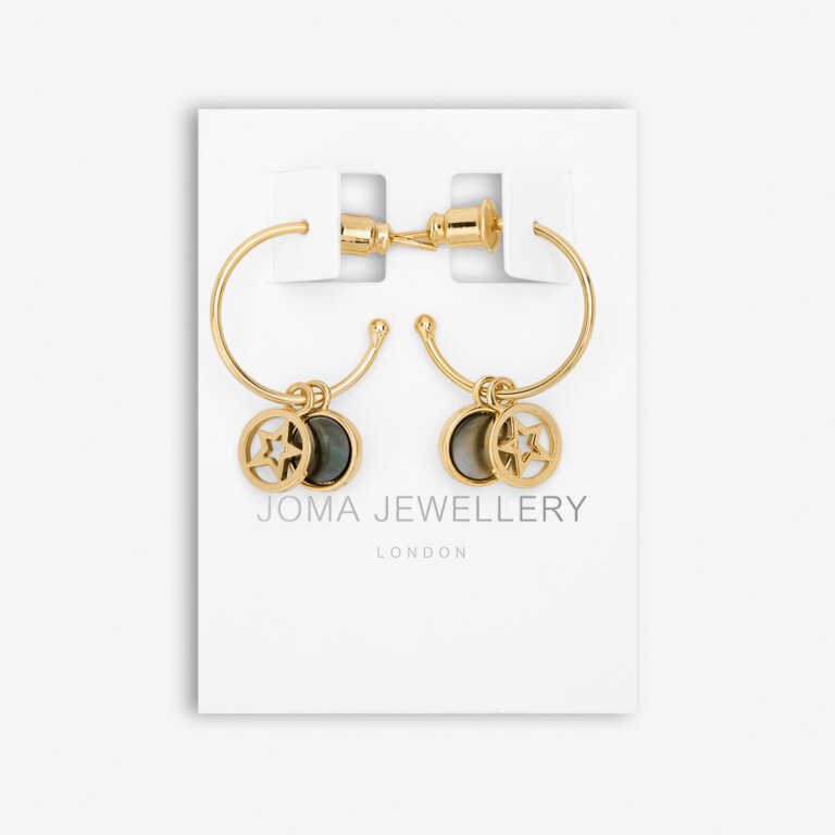 Perla Abalone Pearl Star Hoop Earrings
