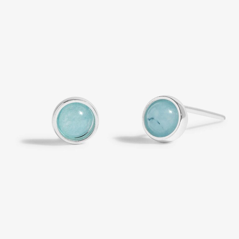 March 'Aqua Crystal' Birthstone Boxed Earrings