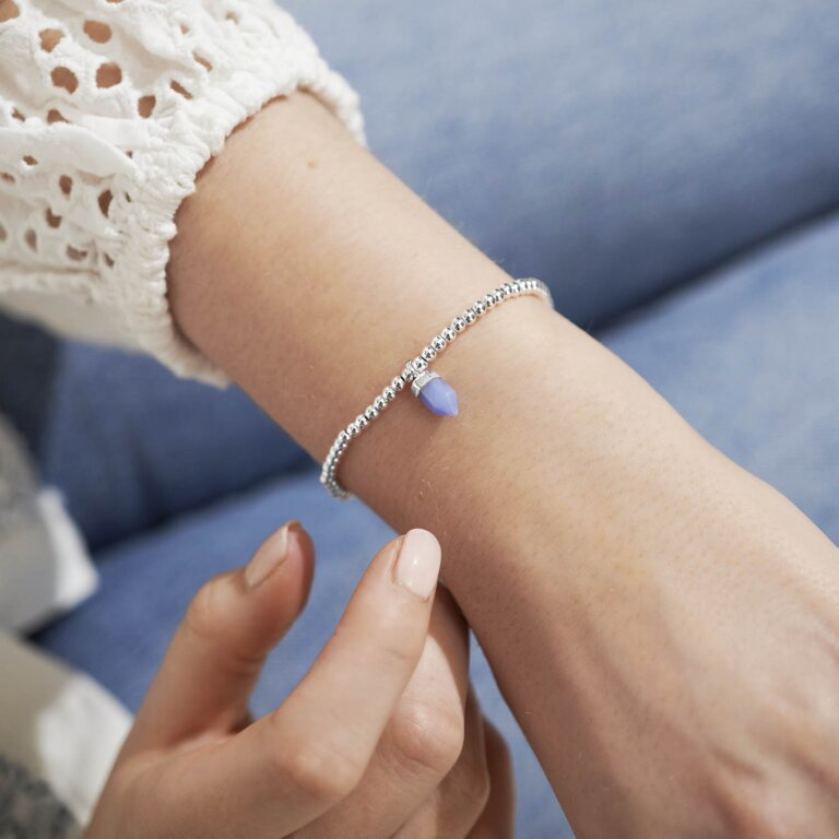Affirmation Crystal A Little 'Mindfulness' Blue Agate Bracelet