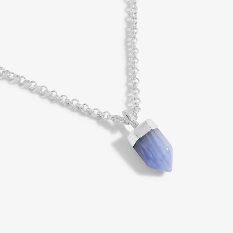 Affirmation Crystal A Little 'Mindfulness' Blue Agate Necklace