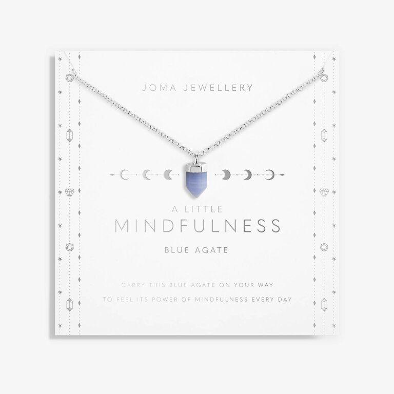 Affirmation Crystal A Little 'Mindfulness' Blue Agate Necklace