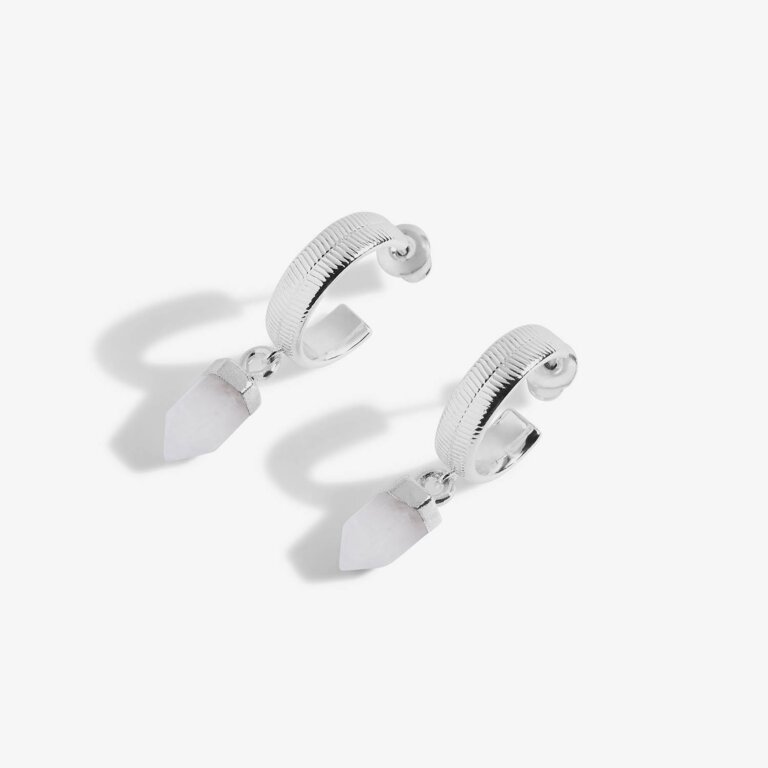 Riva 'Intuition' Clear Quartz Hoop Earrings