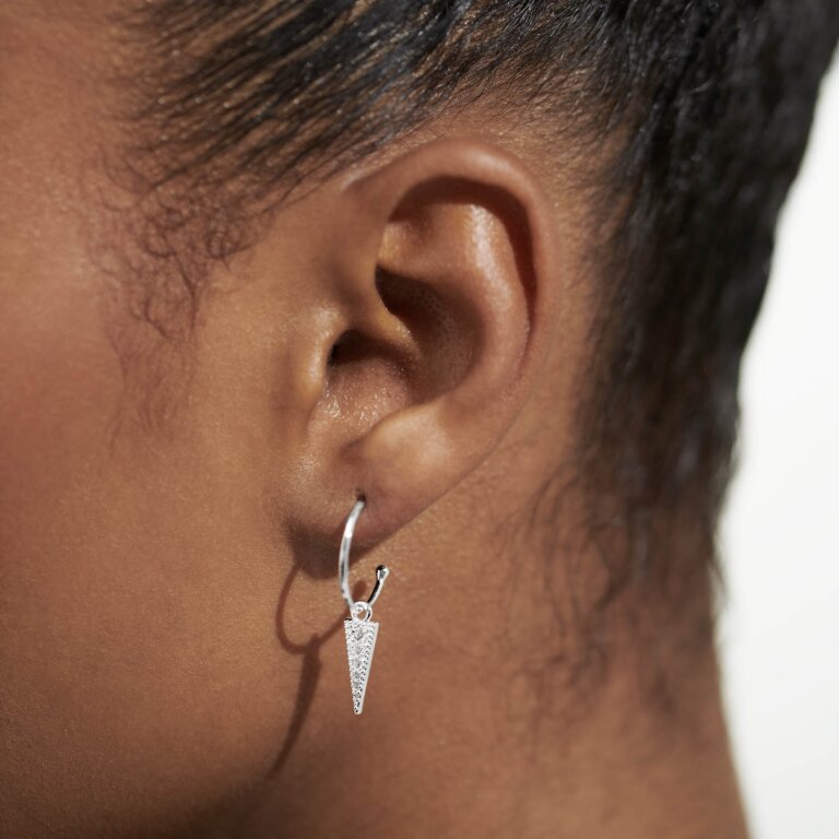 Statement Silver Crystal Hoop Earrings