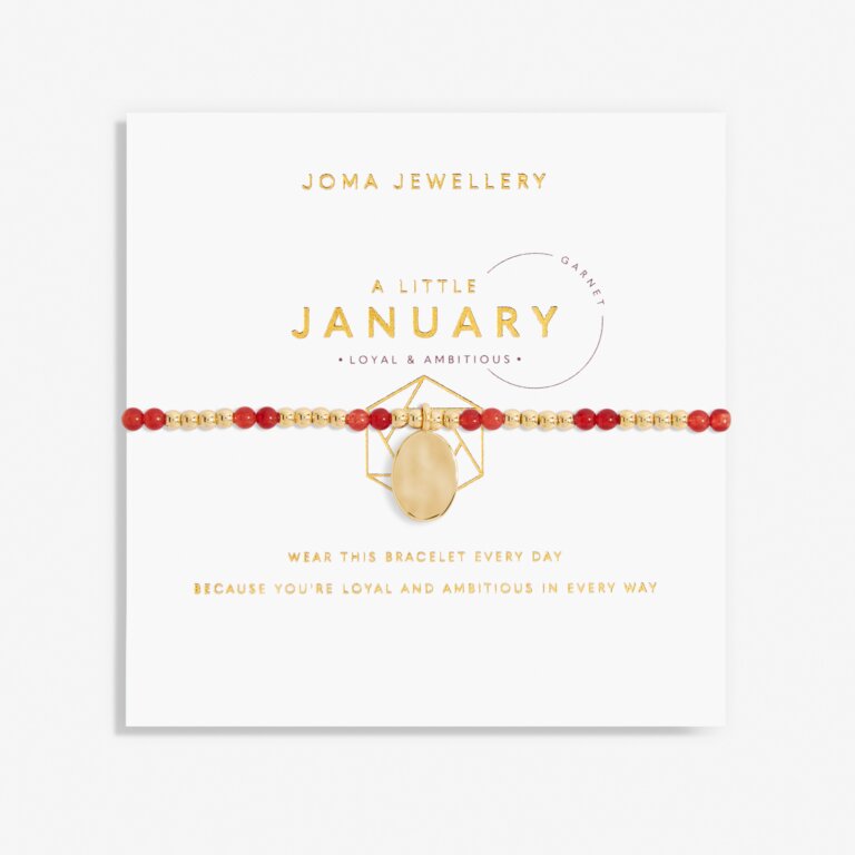 A Little Birthstone 'January' Gold Bracelet 