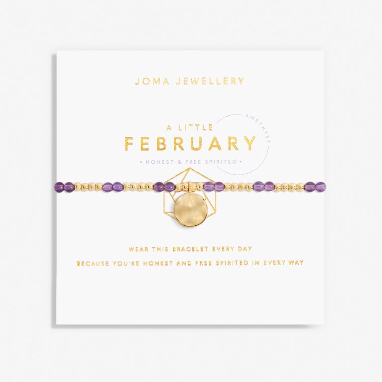 A Little Birthstone 'February' Gold Bracelet 