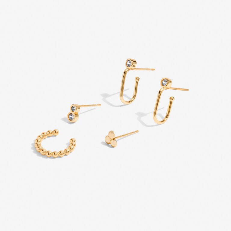 Stacks Of Style Gold Earrings Set