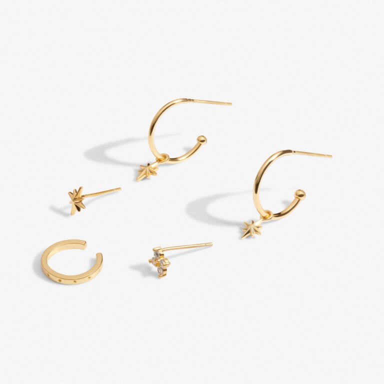 Stacks Of Style Gold Star Earrings Set