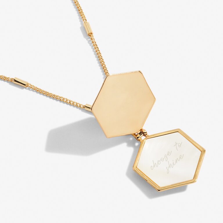 My Moments Lockets 'Choose To Shine' Gold Necklace