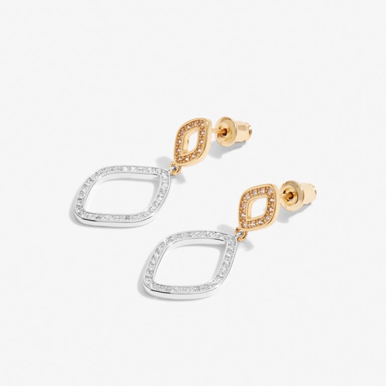 Statement Silver and Gold Pavé Earrings