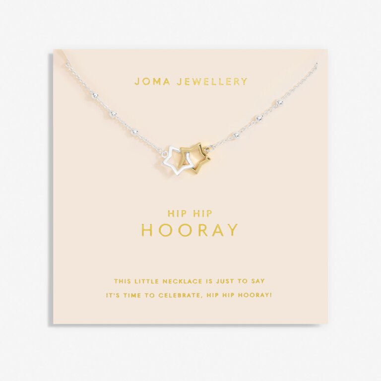 Forever Yours 'Hip Hip Hooray' Necklace In Silver Plating And Gold Plating