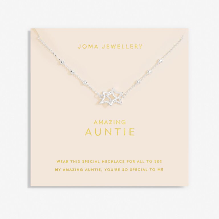 Forever Yours 'Amazing Auntie' Necklace In Silver Plating