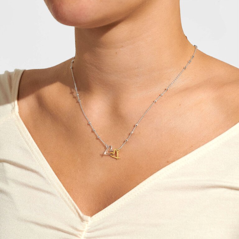 Forever Yours 'Lots Of Love' Necklace In Silver Plating And Gold Plating