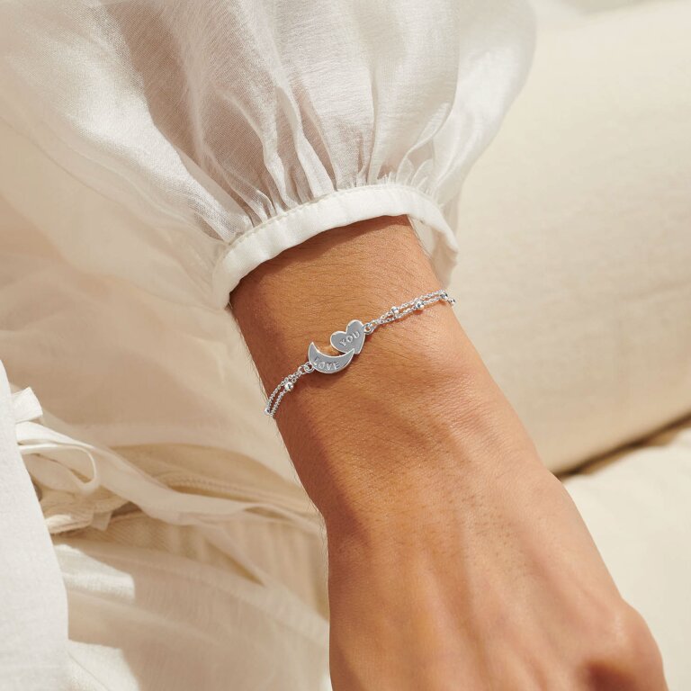 Forever Yours 'Love You To The Moon And Back' Bracelet In Silver Plating