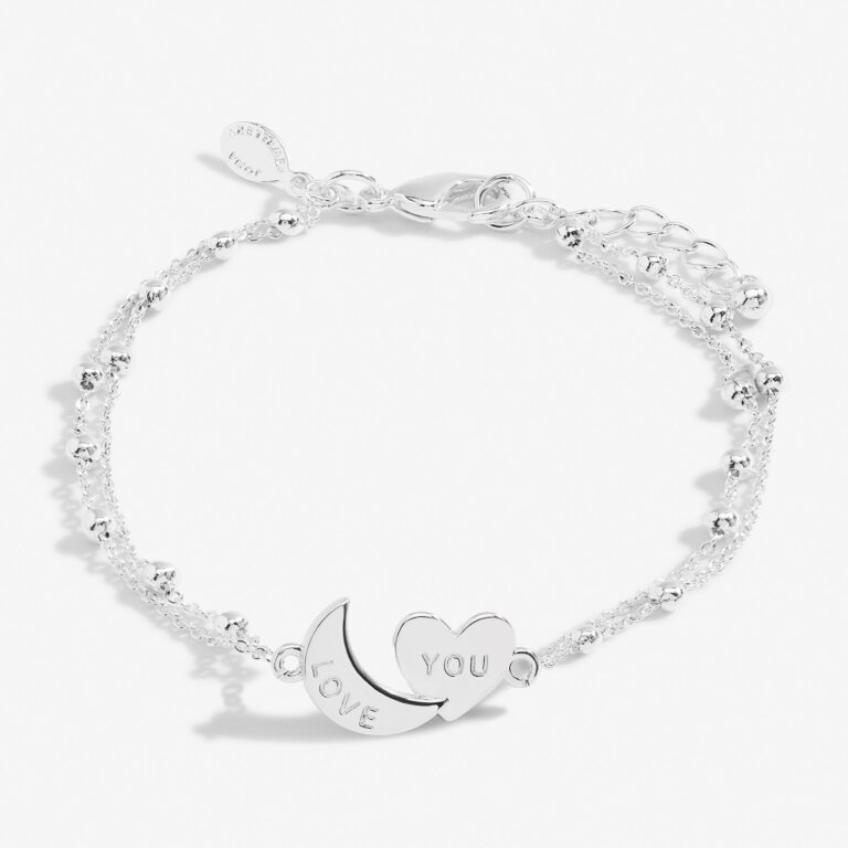 Forever Yours 'Love You To The Moon And Back' Bracelet In Silver Plating