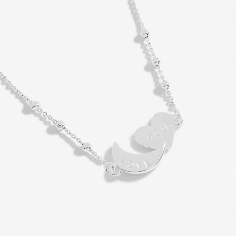 Forever Yours 'Love You To The Moon And Back' Necklace In Silver Plating