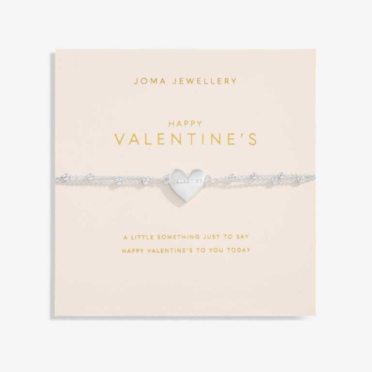Forever Yours 'Happy Valentine's' Bracelet In Silver Plating