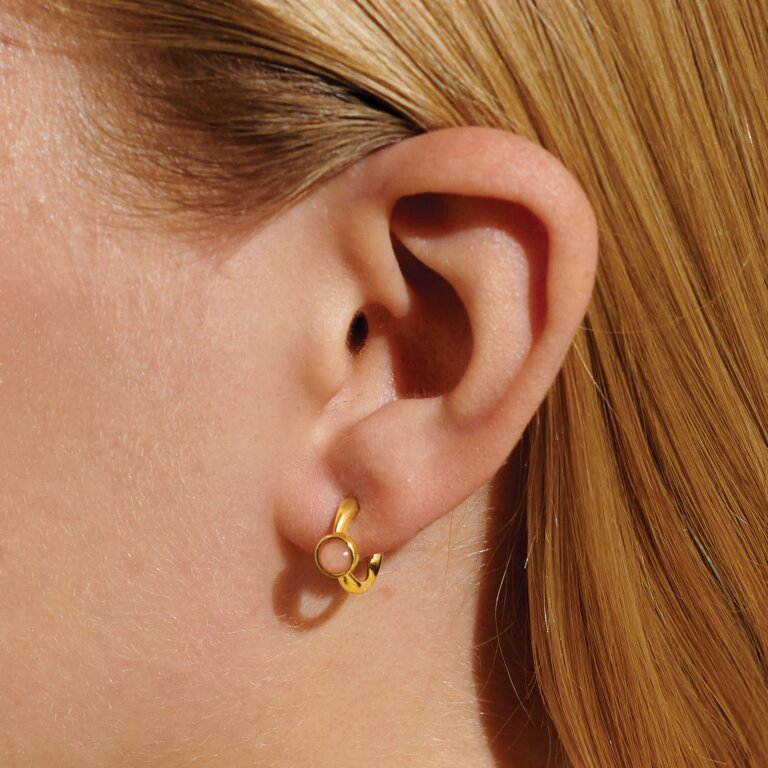 'November' Birthstone Hoop Earrings In Gold Plating