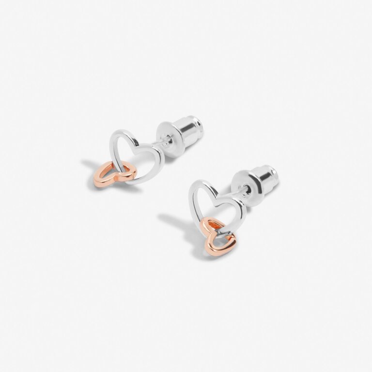 Forever Yours 'Lovely Mummy To Be' Earrings In Silver Plating And Rose Gold Plating