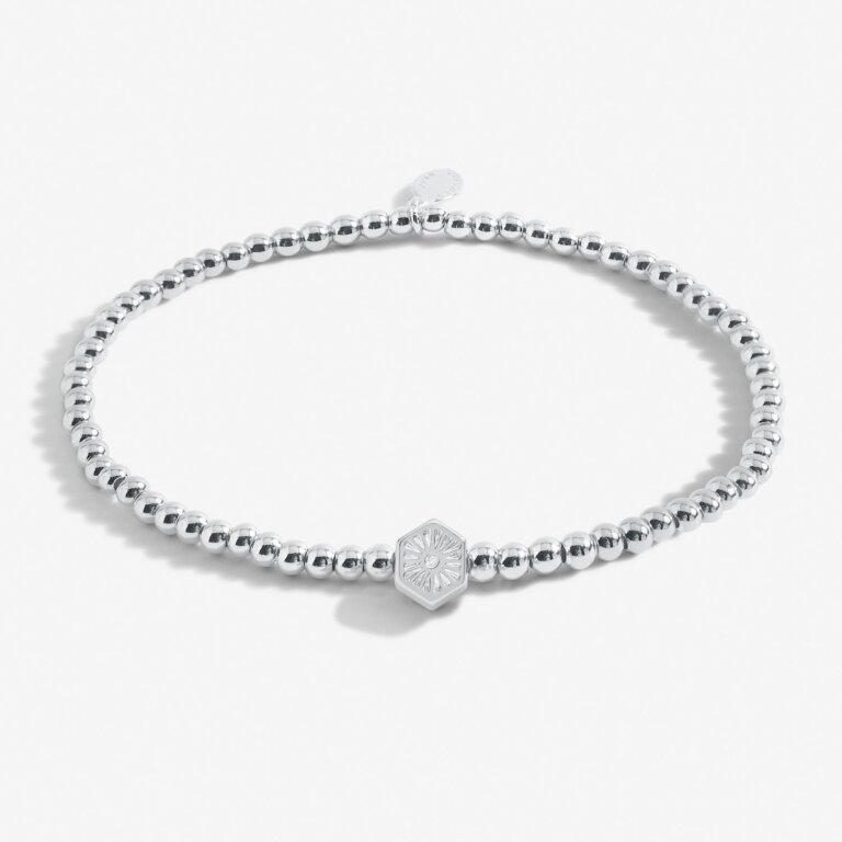 Share Happiness 'A Beautiful Day Starts With A Beautiful Mindset' Bracelet In Silver Plating