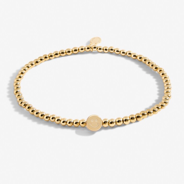 Share Happiness 'Do What You Love, Prioritise Happiness' Bracelet In Gold Plating