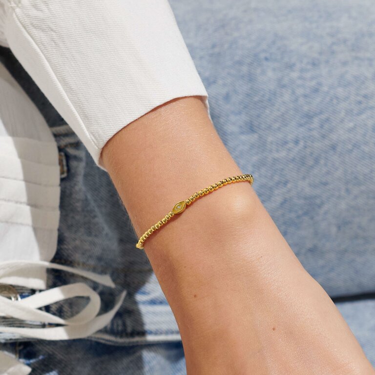 Share Happiness 'Protect Your Energy, positivity Is Power' Bracelet In Gold Plating