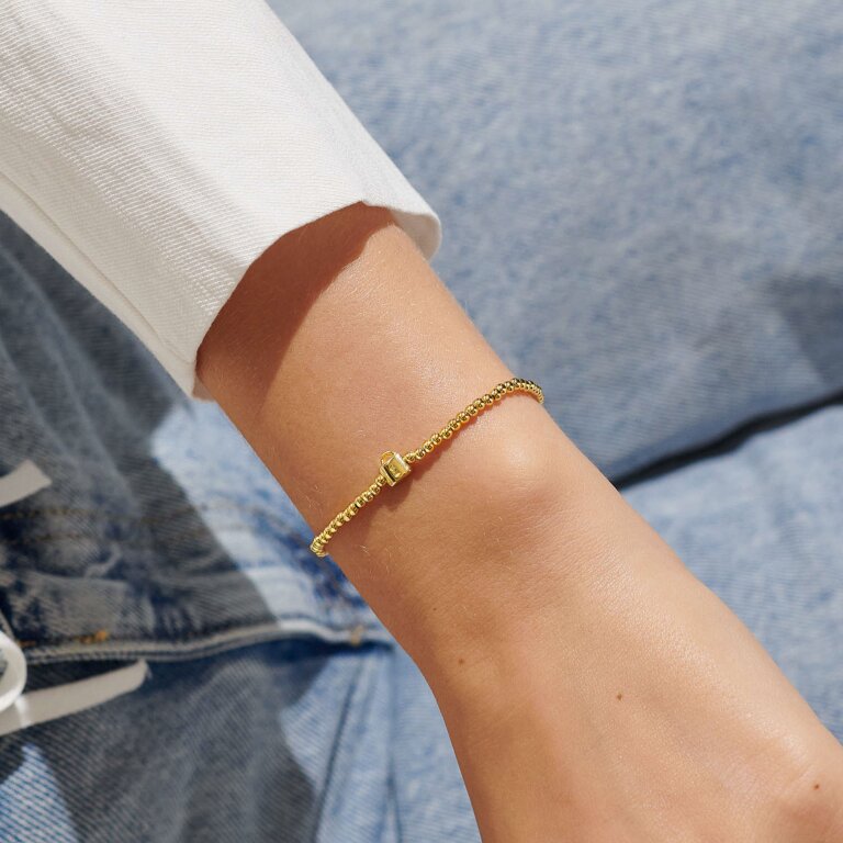 Share Happiness 'Stronger Than You Know, You Got This' Bracelet In Gold Plating