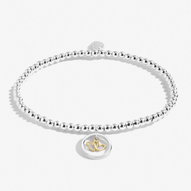 Boxed A Little 'Side By Side Or Miles Apart Sisters Are Always Close By Heart' Bracelet In Silver Plating And Gold Plating