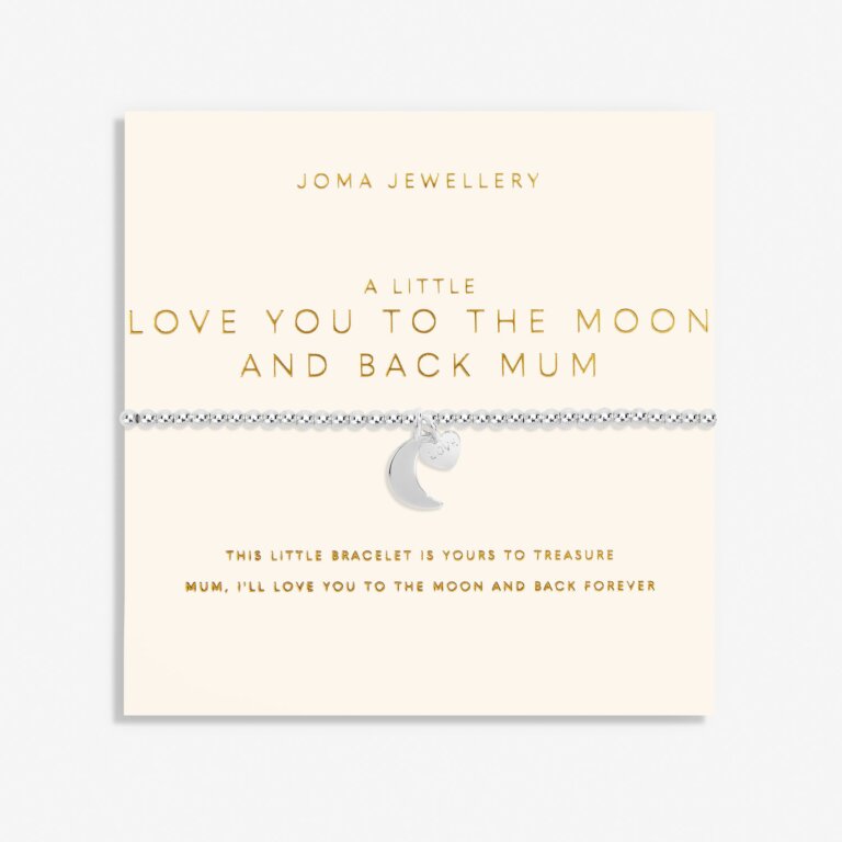 A Little 'I Love You To The Moon And Back Mum' Bracelet In Silver Plating