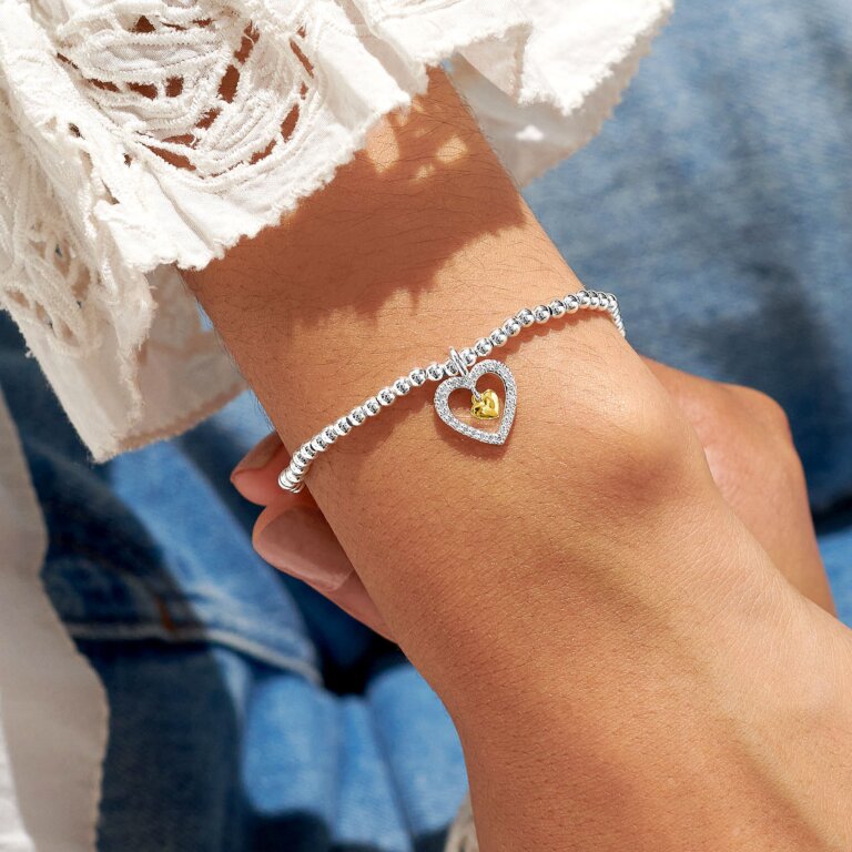 A Little 'I Love You Mummy' Bracelet In Silver Plating And Gold Plating
