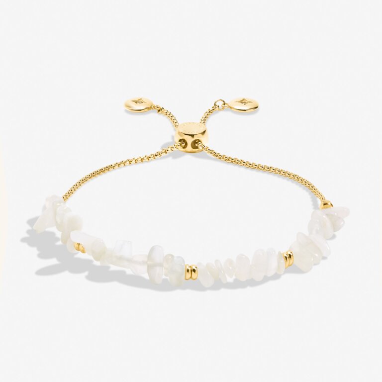 Manifestones White Jade Bracelet In Gold Plating