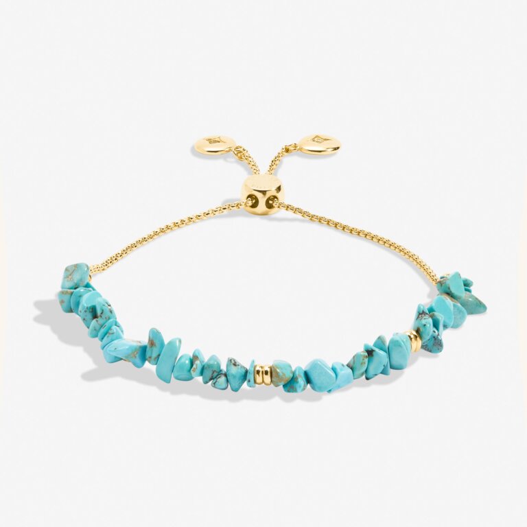 Manifestones Turquoise Bracelet In Gold Plating