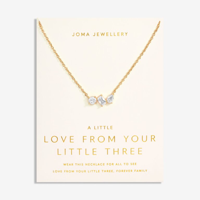 Love From Your Little Ones 'Three' Necklace In Gold Plating