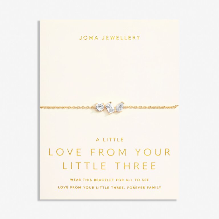 Love From Your Little Ones 'Three' Bracelet In Gold Plating