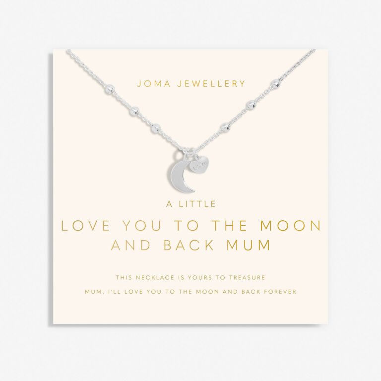  A Little 'I Love You To The Moon And Back Mum' Necklace In Silver Plating
