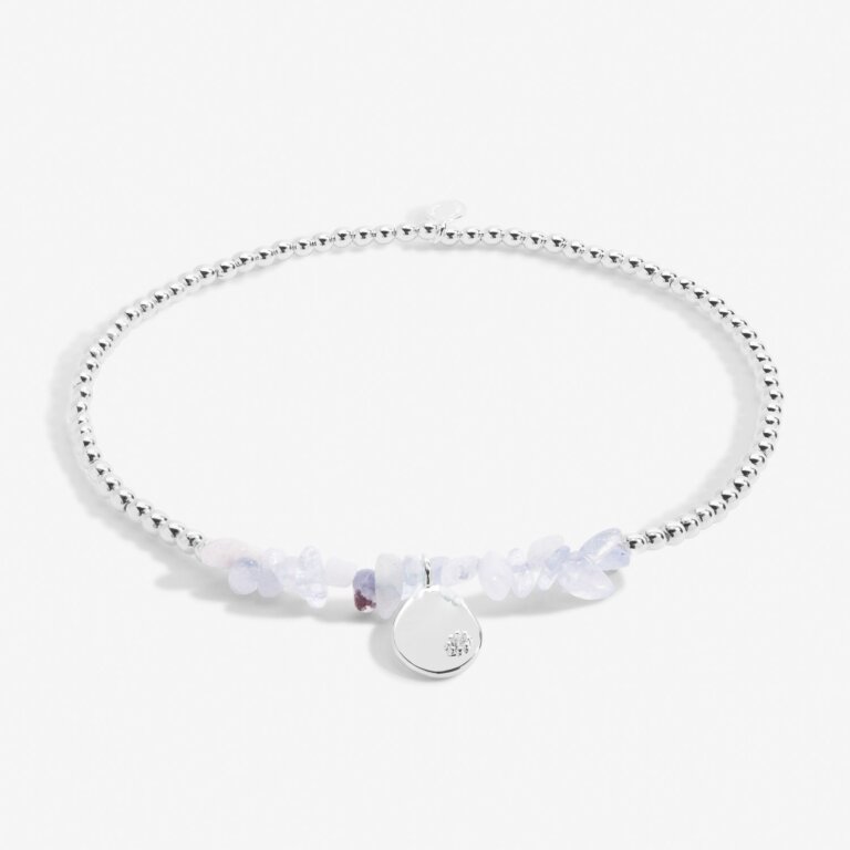 Blue Agate Anklet In Silver Plating