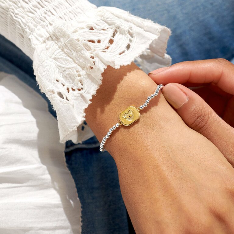 A Little 'Positive Vibes' Bracelet In Silver Plating And Gold Plating