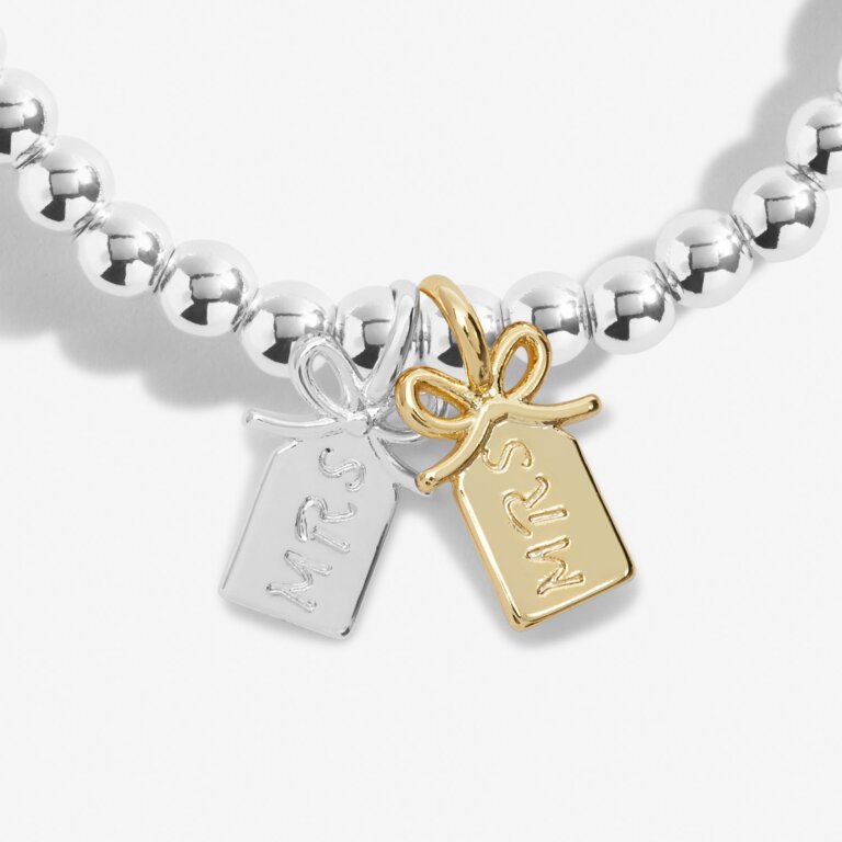 A Little 'Mrs & Mrs' Bracelet In Silver Plating And Gold Plating