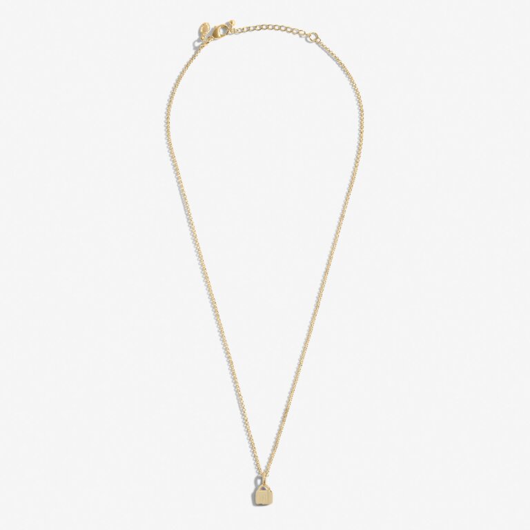 Mini Charms Lock Necklace In Gold Plating