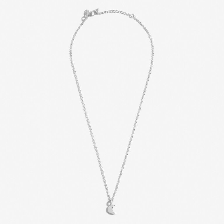 Mini Charms Moon Necklace In Silver Plating