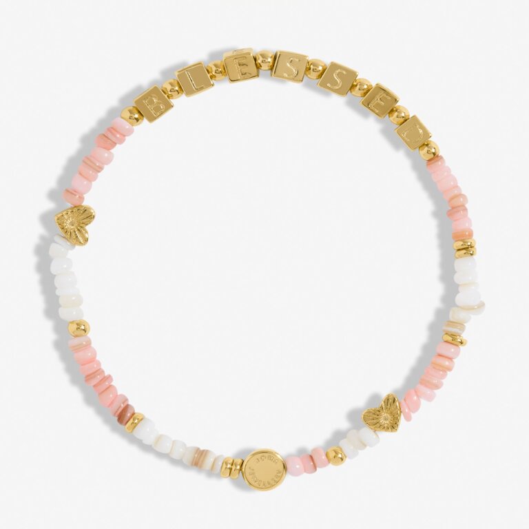 Happy Little Moments 'Blessed' Bracelet In Gold Plating