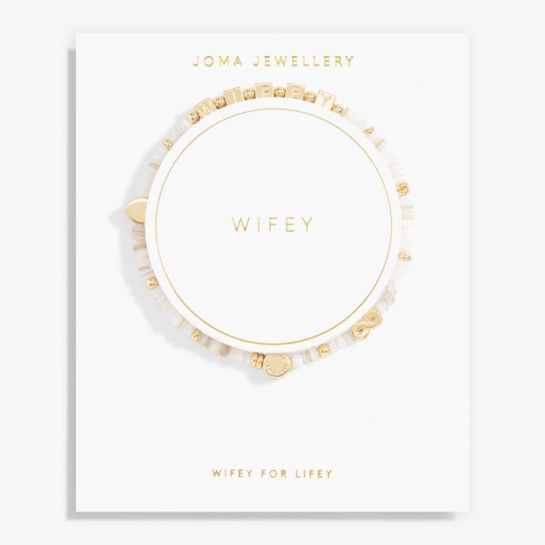 Bridal Happy Little Moments 'Wifey' Bracelet In Gold Plating