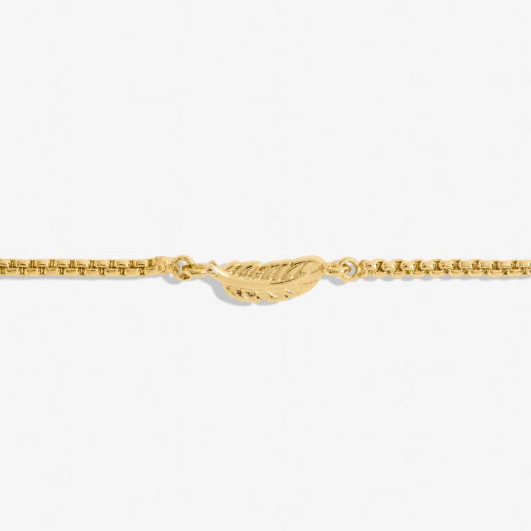 Mini Charms Feather Bracelet In Gold Plating