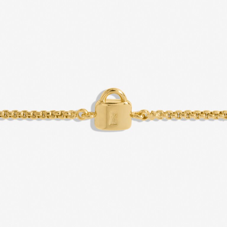 Mini Charms Lock Bracelet In Gold Plating