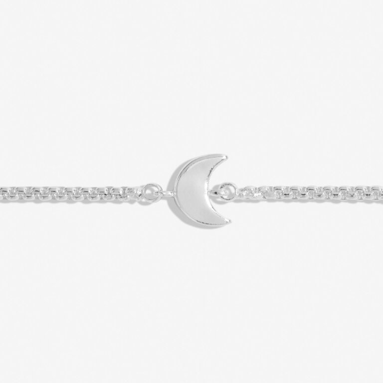 Mini Charms Moon Bracelet In Silver Plating