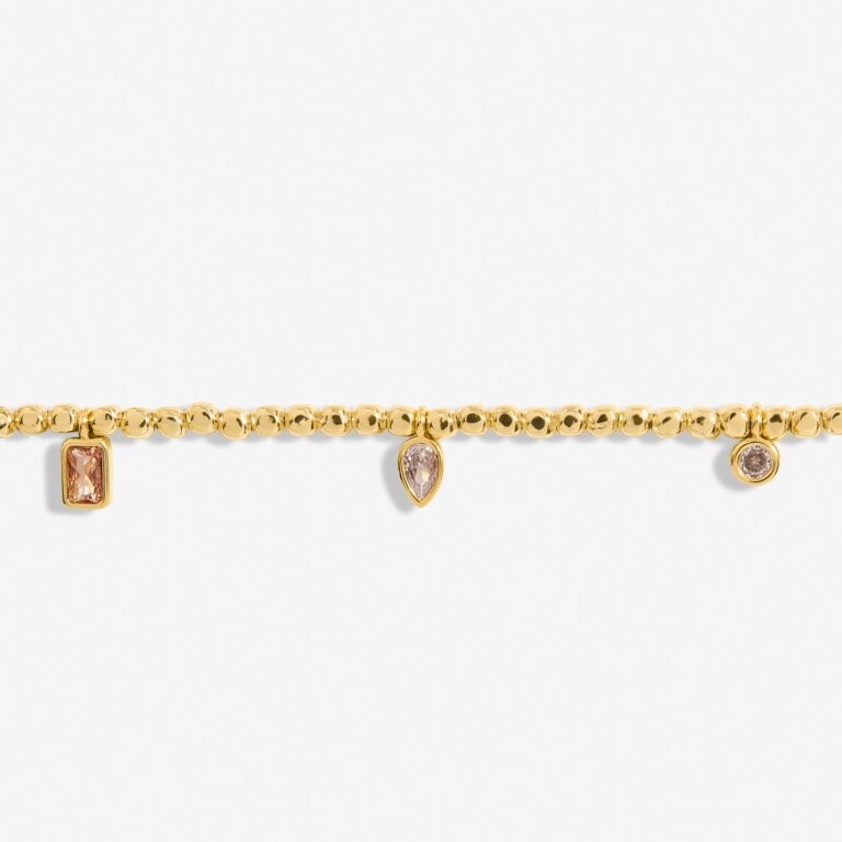 Gem Glow Multi Gem Bead Bracelet In Gold Plating