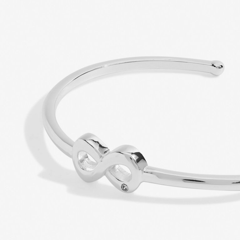 Infinity Bangle Bracelet Bar In Silver Plating