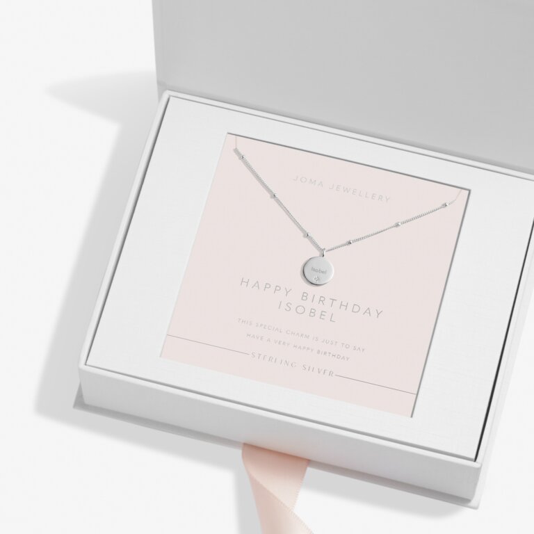Sterling Silver 'Happy Birthday' Necklace