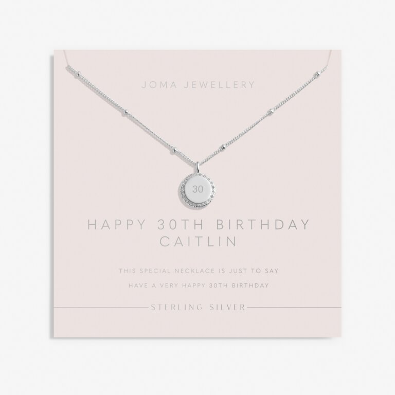 Sterling Silver 'Happy 30th Birthday' Necklace