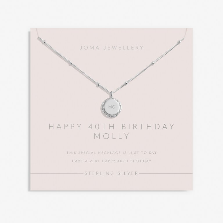 Sterling Silver 'Happy 40th Birthday' Necklace
