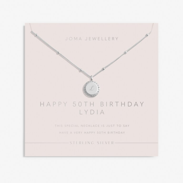Sterling Silver 'Happy 50th Birthday' Necklace